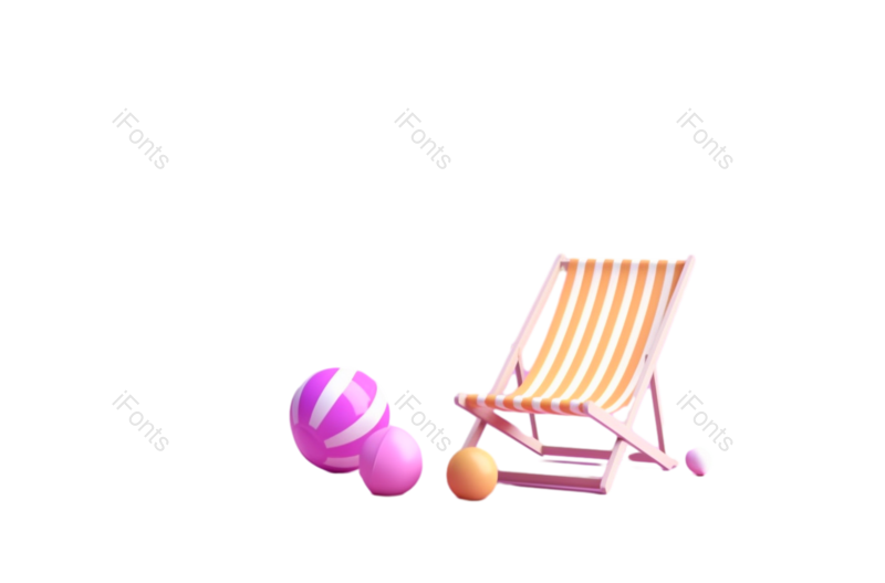 夏天图片,插画元素,椅子PNG,渐变背景免抠素材